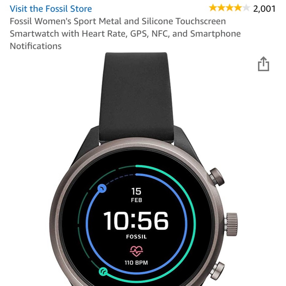 Fossil Sport Metal Silicone Touchscreen Smartwatch